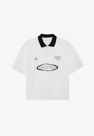 YOURTURN, BOXY CROPPED FIT POLO - Bluză polo - egret
