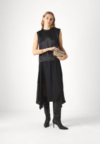 DKNY MIX MEDIA SKIRT - A-silueta svārki - black
