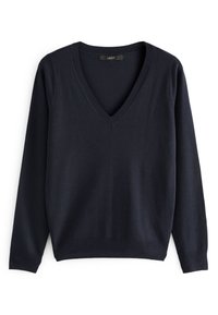 V-NECK JUMPER - Pulóver - navy blue