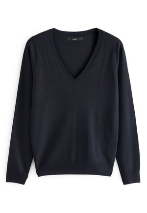 V-NECK JUMPER - Jersey de punto - navy blue