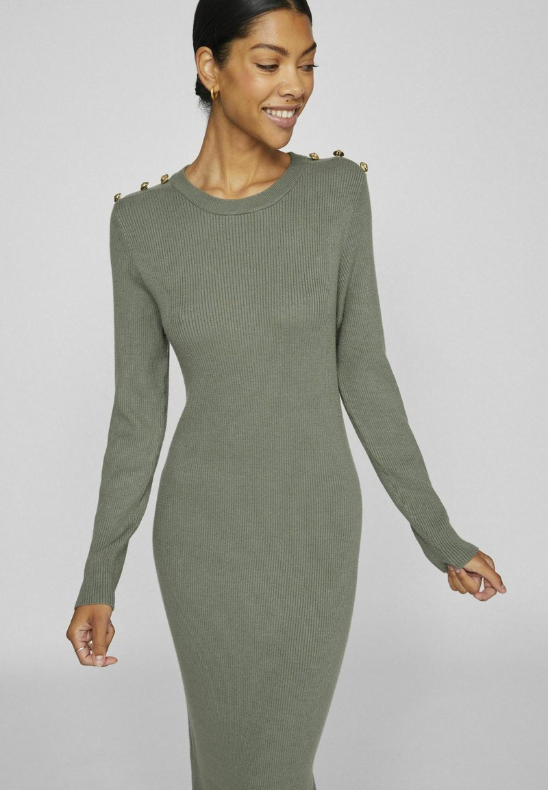 VILA LANGARM - Shift dress - laurel wreath/mottled green - Zalando.ie