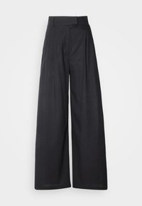 LINEN BLEND - Pantalones - black