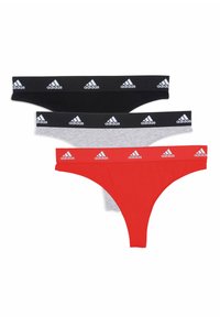 adidas Sportswear THONG 3 PACK - Stringit - schwarz grau rot/punainen ...