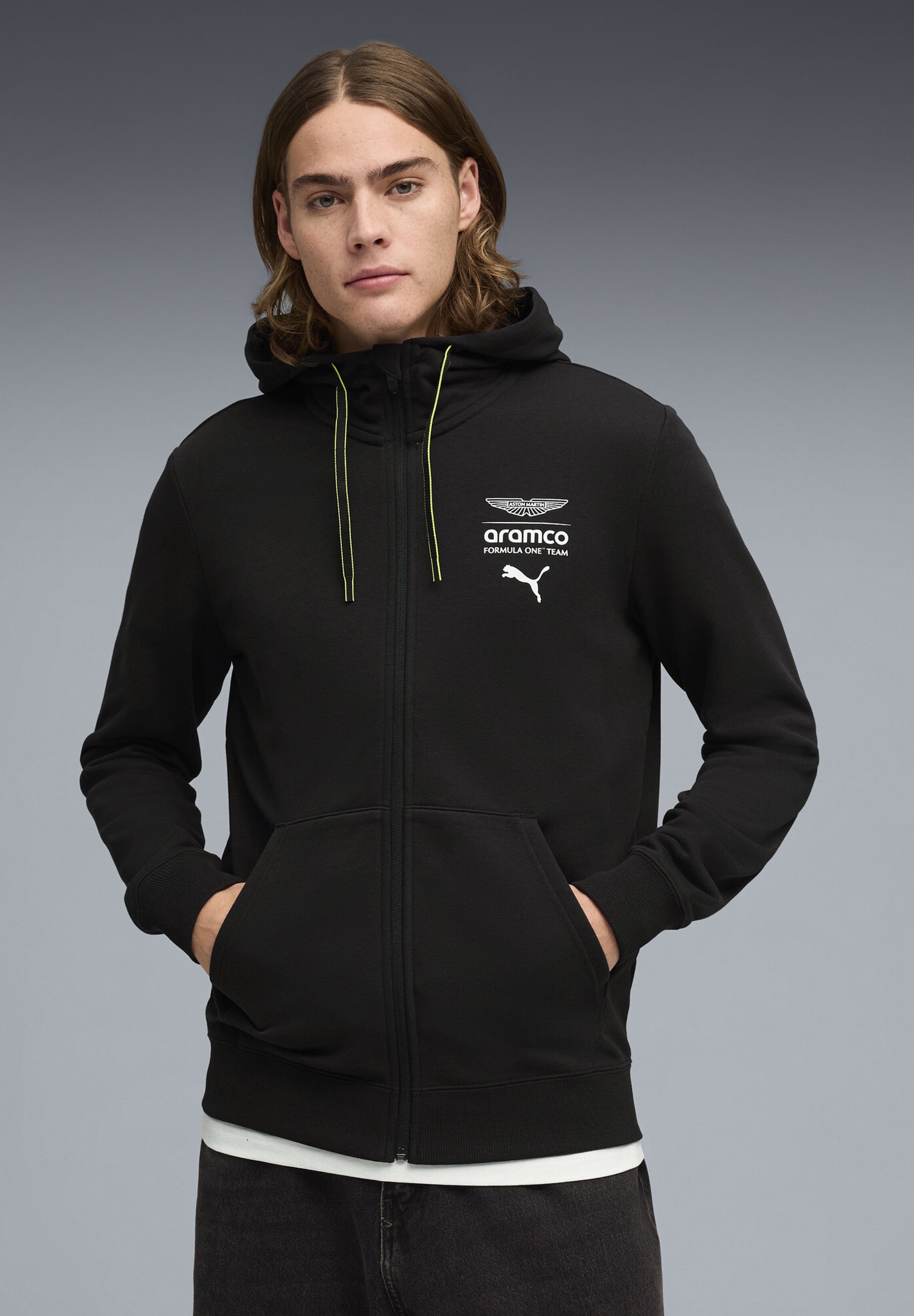 Puma ASTON MARTIN ARAMCO TEAM ESSENTIALS HOODIE - Zip-up
