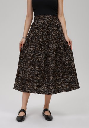 A-line skirt - black,brown