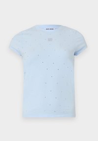 RHINESTONES CREW NECK CAP SLEEVE FITTED TEE - Marškinėliai su spaudiniu - skyway blue