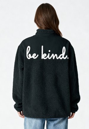 BE KIND EMBROIDERY UNISEX - Giacca in pile - black