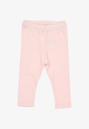 Lichtroze katoenen leggings met een geribde textuur, elastische tailleband en een aansluitend ontwerp, geschikt voor casual draagstijl.
