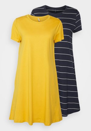 ONLMAY POCKET DRESS 2 PACK - Jersey dress - golden spice cloud dancer/night sky