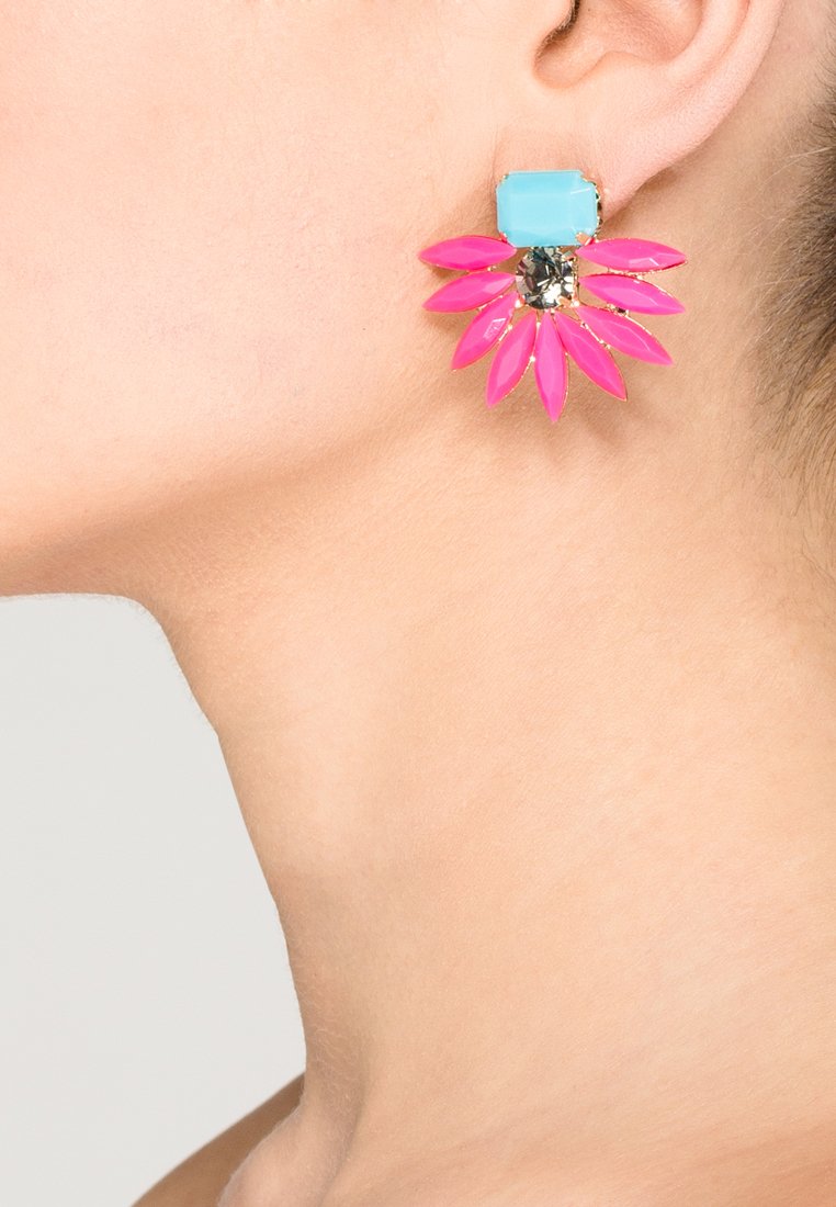 sweet deluxe Pendientes - goldfarben/pink/türkis
