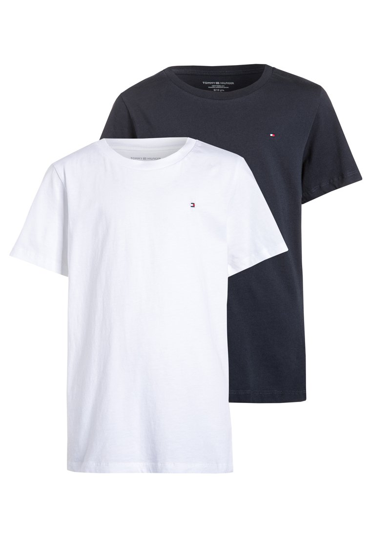 Tommy Hilfiger UNISEX 2 PACK Basic Tshirt white/navy/dark blue Zalando.co.uk