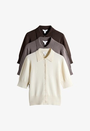 THE SET, REGULAR FIT - 3 PACK SHORT SLEEVE - Vest - chocolate brown neutral taupe cream