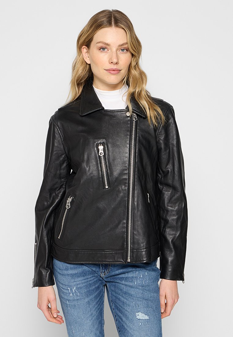 Denham Leren jas zwart Denham Leren jas zwart