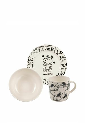 Snoopy, UNISEX SET - Kids' tableware set - schwarz weiß