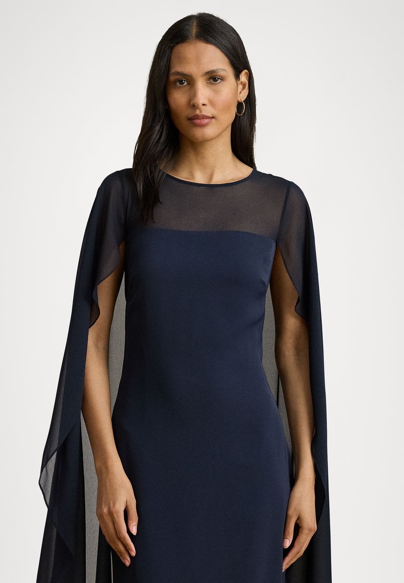 Lauren Ralph Lauren CAPE GEORGETTE GOWN - Occasion wear - navy/dark blue