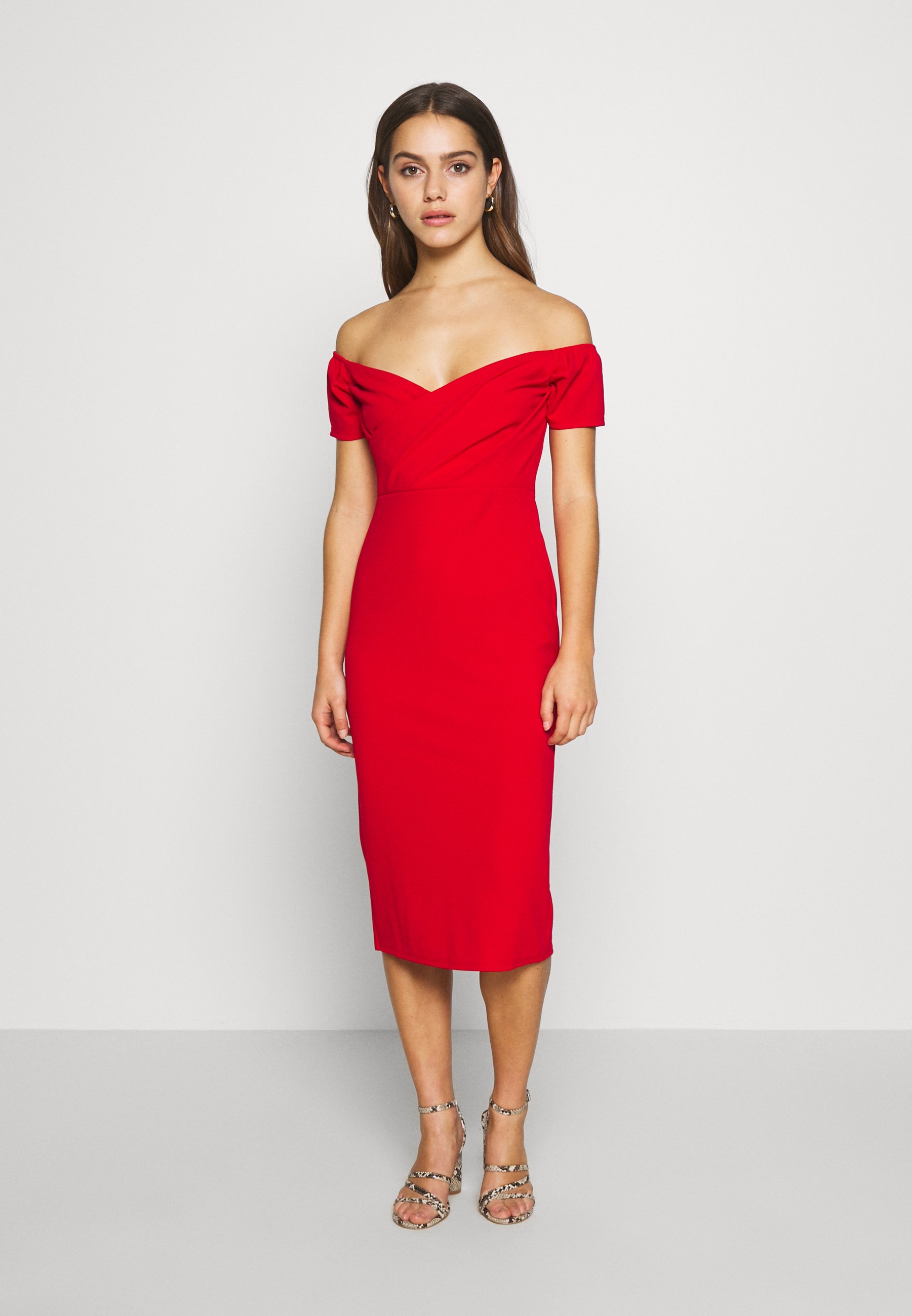 WAL G PETITE BARDOT DRESS - Vestido de cóctel - red/rojo - Zalando.es