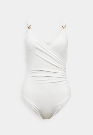 LOGO TRIM SURPLICE - Swimsuit - white