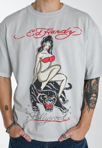 Ed Hardy HOLLY-PANTHER  - Print T-shirt - washed grey
