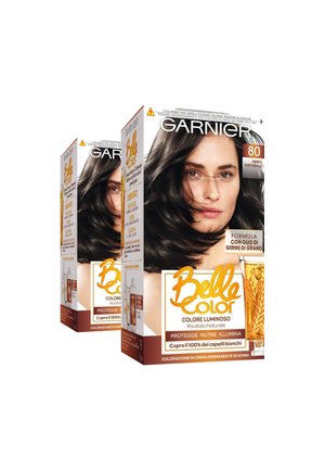 GARNIER TINTA CAPELLI BELLE COLOR, COLORE LUMINOSO E RIFLESSI NATURALI, COPRE IL 100% DEI CAPELLI BIANCHI - 2 PACK - Tinte capelli - nero naturale