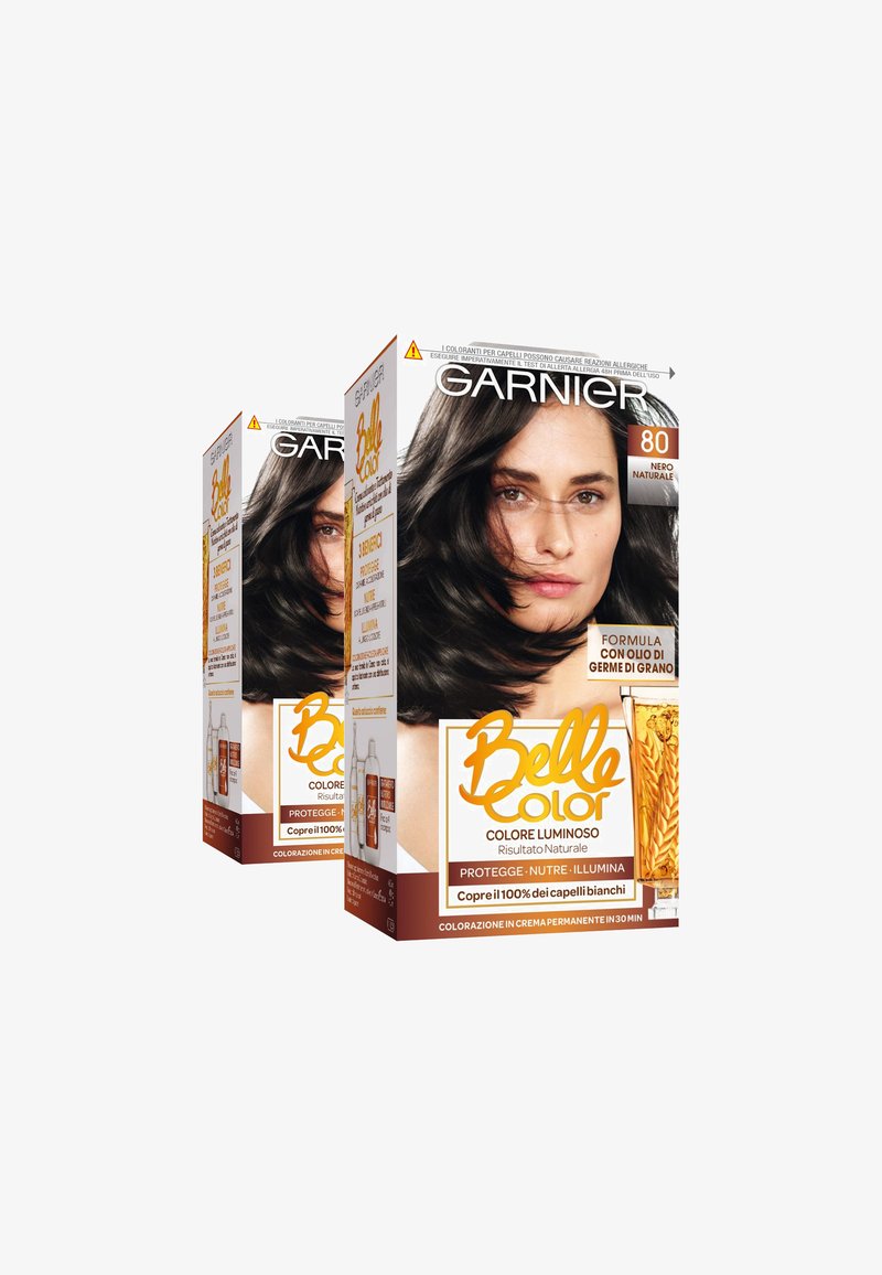 Garnier GARNIER TINTA CAPELLI BELLE COLOR, COLORE LUMINOSO E RIFLESSI NATURALI, COPRE IL 100% DEI CAPELLI BIANCHI - 2 PACK - Tinte capelli - nero naturale