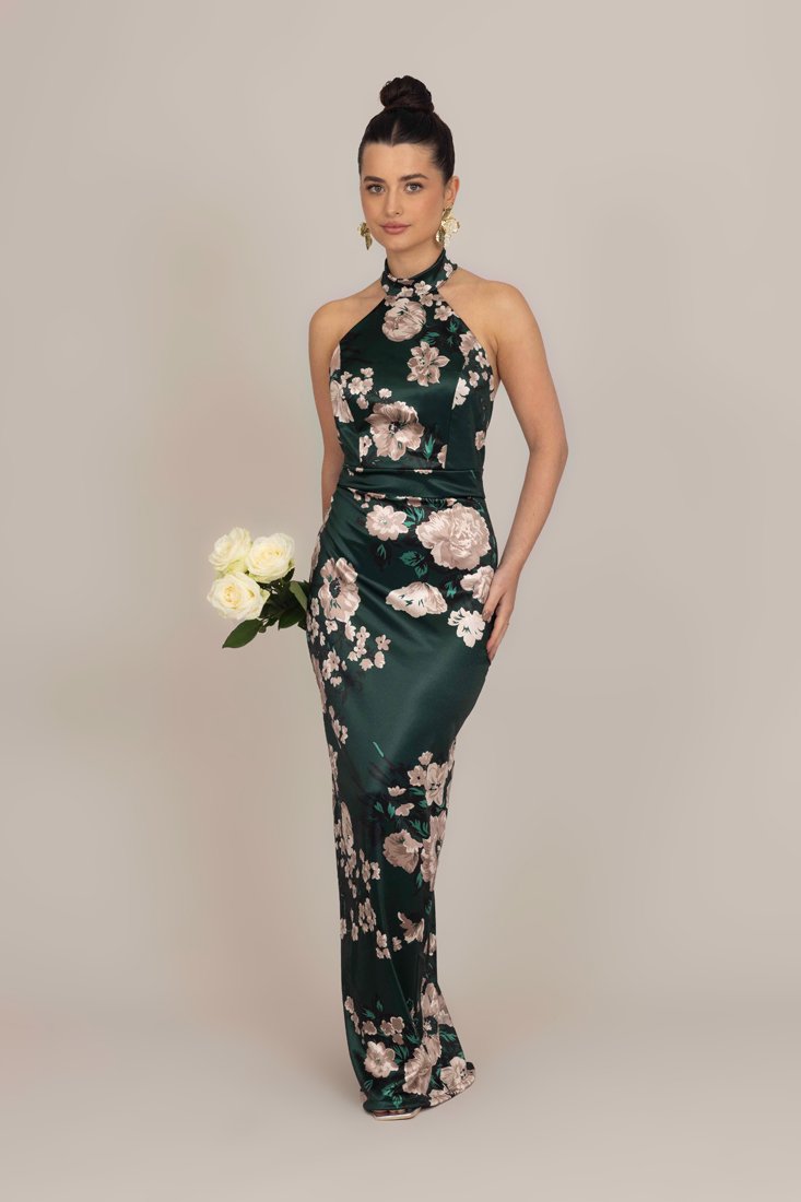 WAL G PETITE ABIGAIL HALTER NECK DRESS - Cocktail dress / Party dress -  forest green print/dark green - Zalando.co.uk