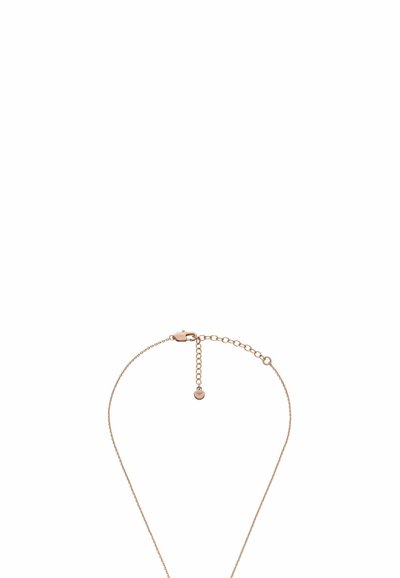 Kaulaketju ruusukultaa, jossa on herkkä ketju säädettävällä lukolla ja pieni sydämenmuotoinen riipus ketjun päässä. Yksinkertainen ja tyylikäs muotoilu.