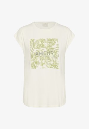 Kaffe, KASOFIA - T-shirt imprimé - chalk w foam green