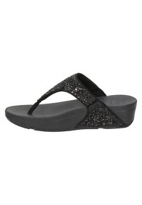 LULU TOE POST GLITTER - Tåsandaler - zwart