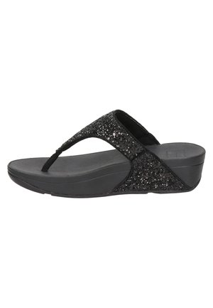 LULU TOE POST GLITTER - Sandales tongs - zwart