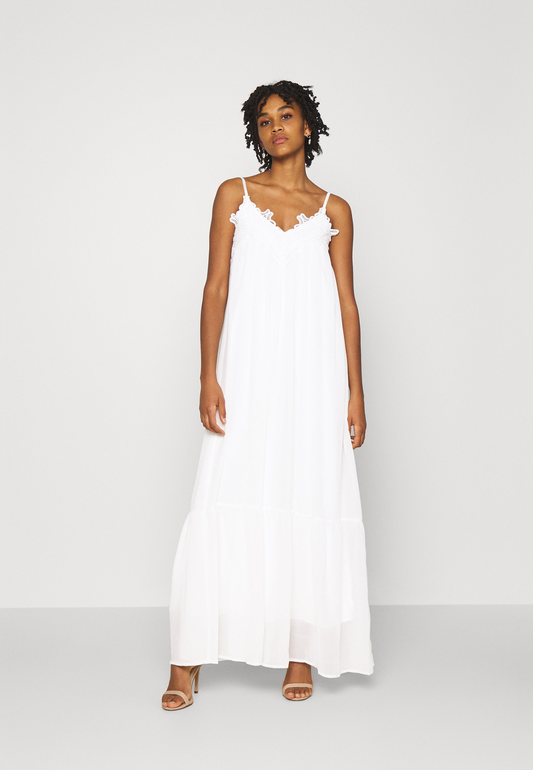 white strap maxi dress
