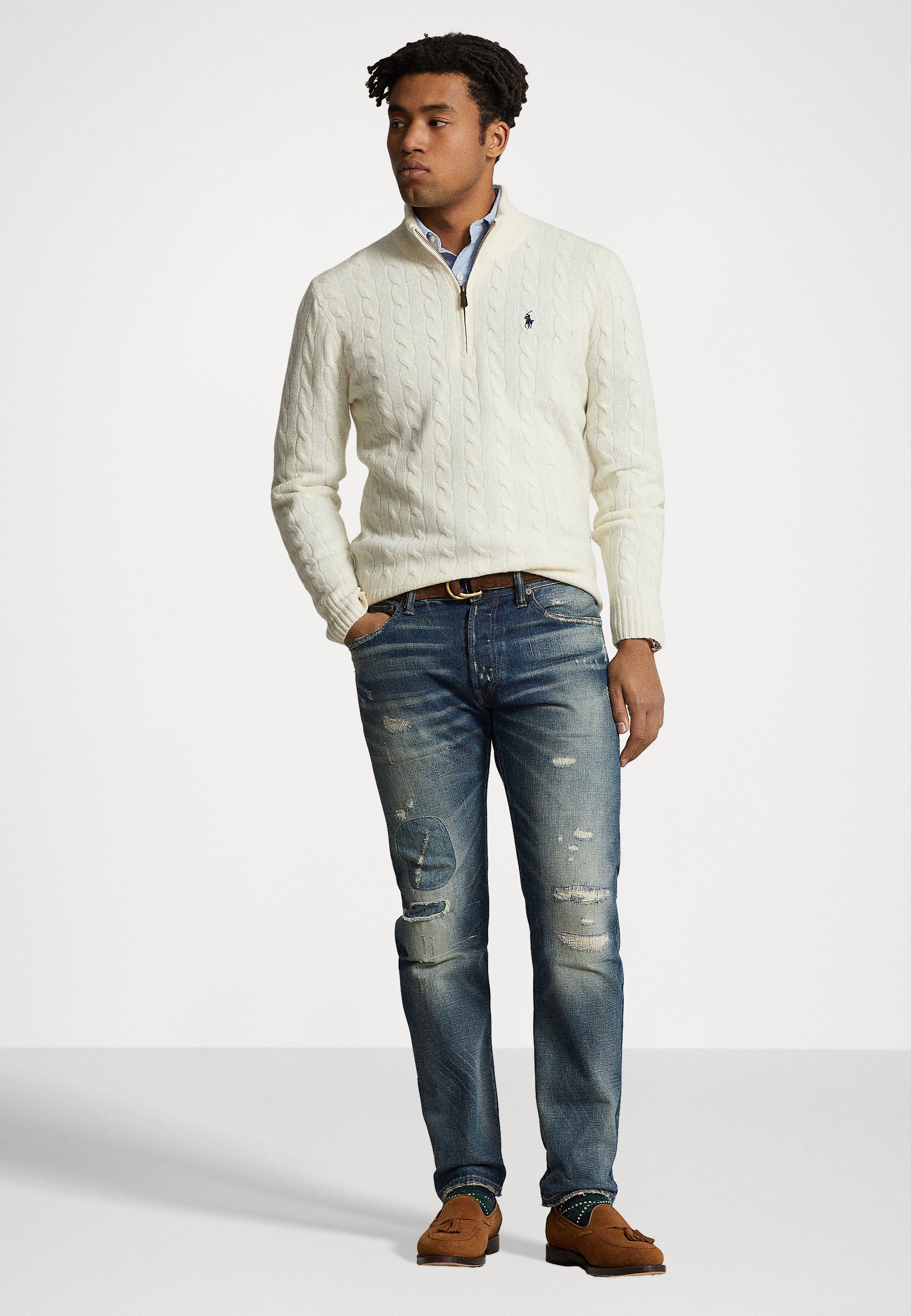 Polo Ralph Lauren CABLE-KNIT QUARTER-ZIP SWEATER - Jumper