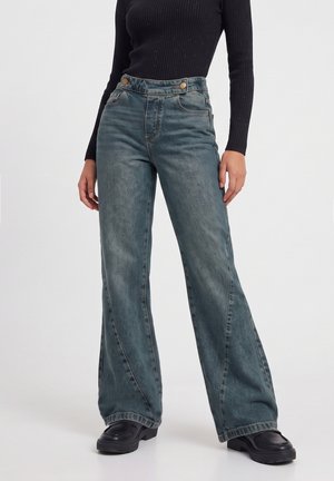 Even&Odd by Zalando, MID RISE STRETCH - Jean flare - blue wash denim