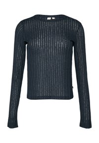 LEICHT TRANSPARENTES MIT DROP NEEDLE STRUKTUR - Longsleeve - tiefblau