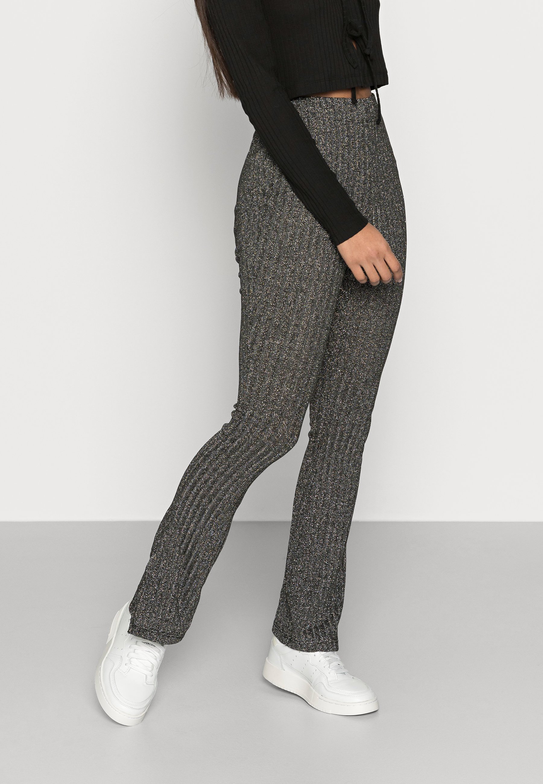 Topshop Petite GLITTER FLARE - Kelnės 