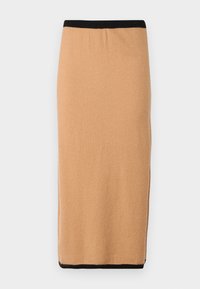 CONTRAST SKIRT - Pencil skirt - camel/black
