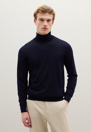 HIGH-NECK  IN  REGULAR FIT - Strickpullover - navy blue