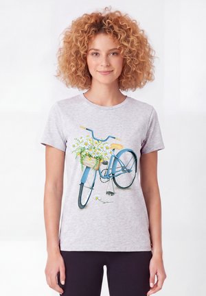 watapparel, BLAUES DAMENRAD - T-shirt imprimé - cool heather grey