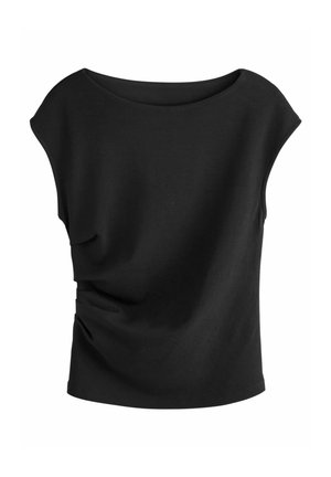 REGULAR FIT - DRAPE - Basic T-shirt - black