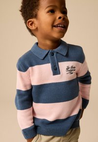 Next REGULAR FIT -  RUGBY  - Långärmad tröja - navy blue pink stripe