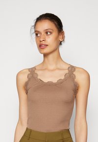 Rosemunde BABETTE U NECK - Top - dark sand
