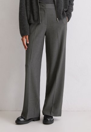 LONG LEG AUS  - Stoffhose - night brown mélange
