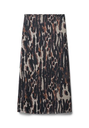 MIDI ANIMALIER - Jupe trapèze - var marrone scuro