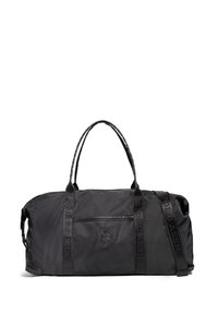 Černá sportovní taška z nylonu. Má horní zip, přední kapsu a detaily s logem. Obsahuje horní madla a nastavitelný ramenní popruh.