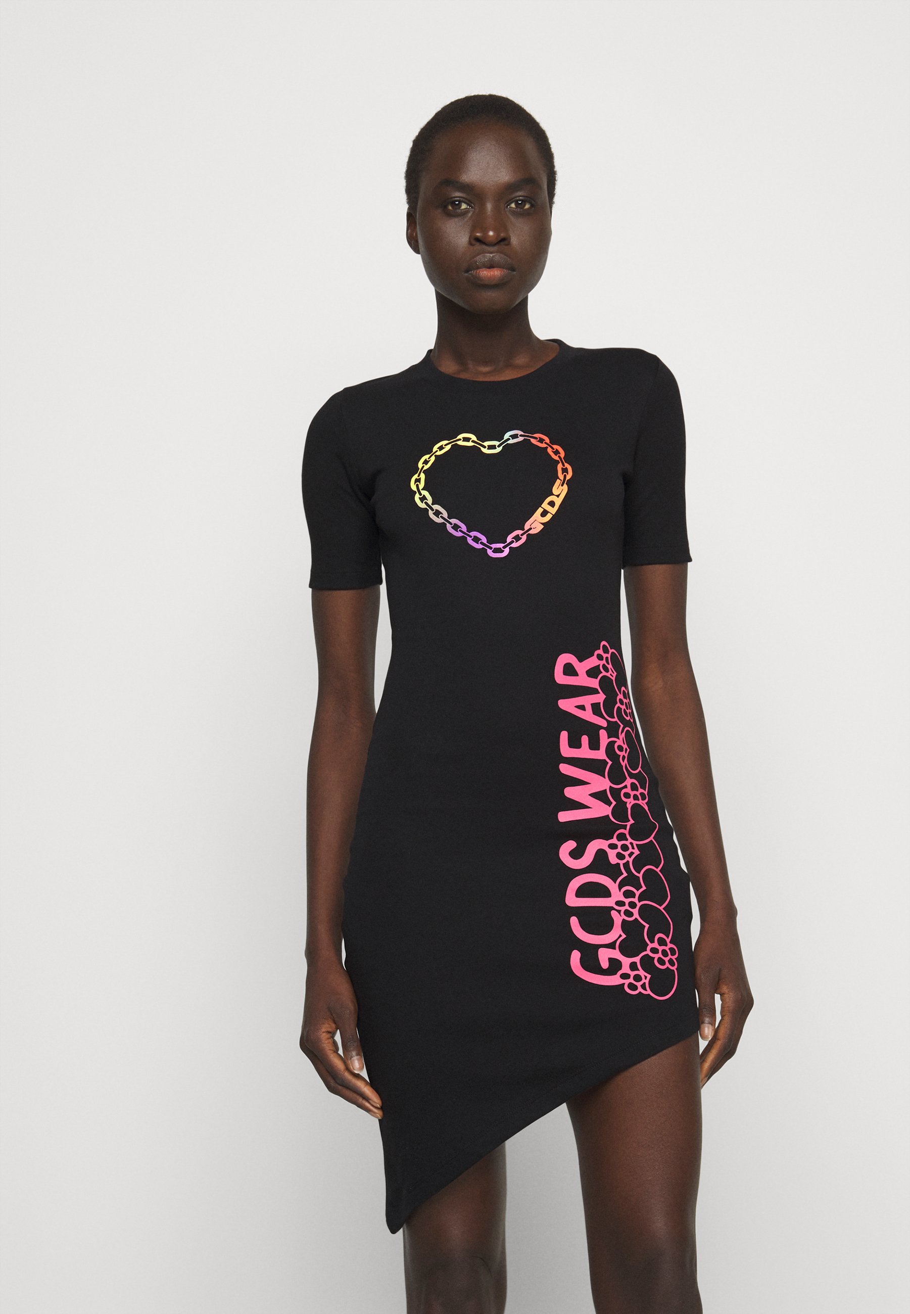 GCDS ELEMENTS DRESS - Vestito di maglina - black/nero - Zalando.it