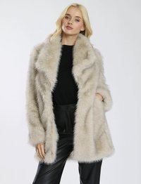 FAUX FUR COLLAR DETAIL TIPPED LONG PILE - Vinterjakker - beige