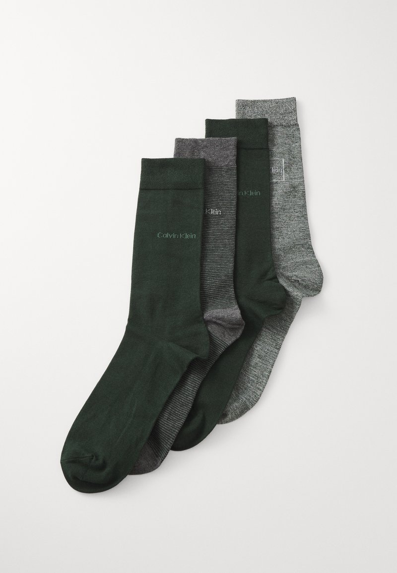 Calvin Klein Underwear MEN SOCK LOGO GIFTBOX 4PACK - Čarape - grey/green