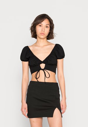 FRONT TIE - T-shirt básica - black
