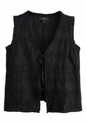 PETITE FIT - EMBROIDERED PALM TREE SLEEVELESS - Top - black