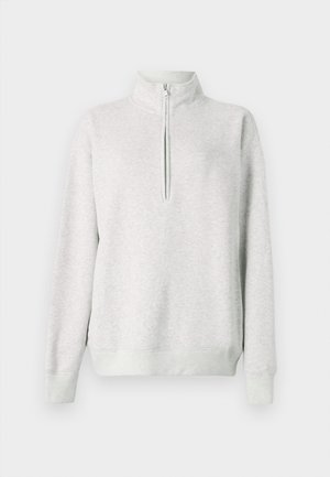 Abercrombie & Fitch ESSENTIAL SUNDAY VINTAGE HALF ZIP - Sweatshirt - light grey