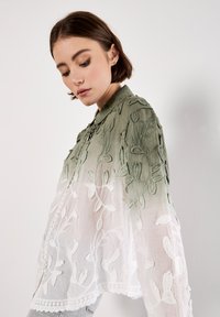 Apricot EMBROIDERED LEAF OMBRE  - Button-down blouse - khaki
